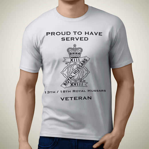 13th 18th Royal Hussars Premium Veteran T-Shirt (001)-Military Covers