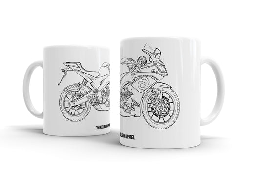 Aprilia RS125 2017 White Ceramic Mug Hooligan Apparel