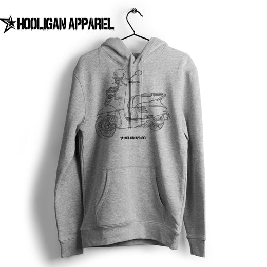 Django Evasion 150cc Vintage Scooter 1961 Inspired Moped Art Men’s Hoodie