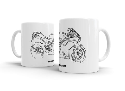 Ducati 1098 2008 White Ceramic Mug Hooligan Apparel