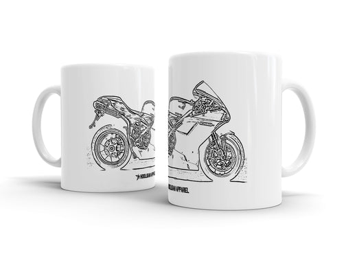 Ducati 1098S 2008 White Ceramic Mug Hooligan Apparel