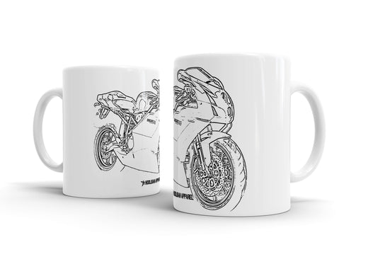 Ducati 749 White Ceramic Mug Hooligan Apparel