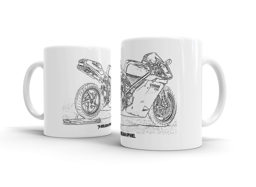 Ducati 996R White Ceramic Mug Hooligan Apparel