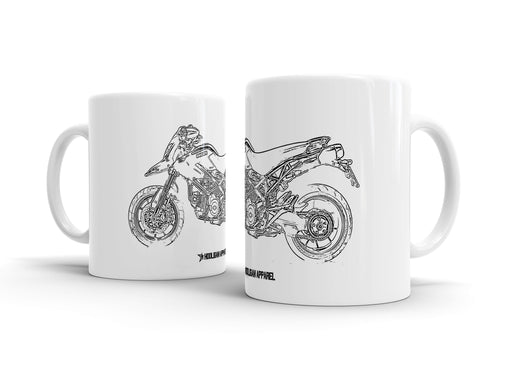 Ducati Hypermotard 1100EVO 2012 White Ceramic Mug Hooligan Apparel