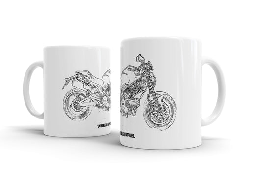 Ducati Monster 696 2014 White Ceramic Mug Hooligan Apparel