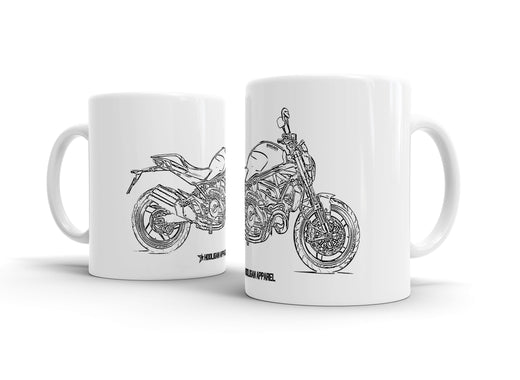 Ducati Monster 821 2017 White Ceramic Mug Hooligan Apparel