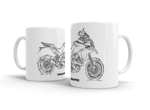 Ducati Multistrada 1200 2014 White Ceramic Mug Hooligan Apparel