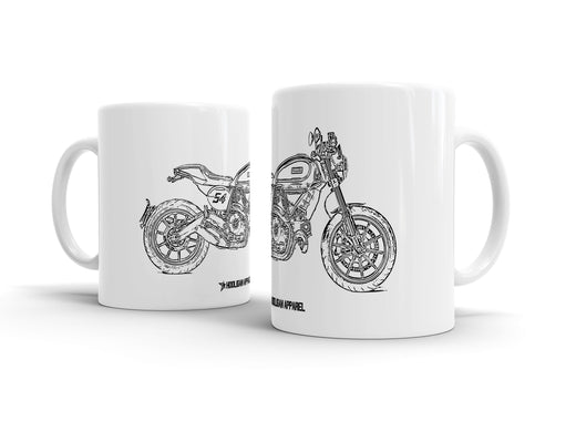 Ducati Scrambler Cafe Racer 2017 White Ceramic Mug Hooligan Apparel