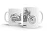 HARLEY - DAVIDSON - FAT-BOY -  WHITE CERAMIC MUG  HOOLIGAN APPAREL