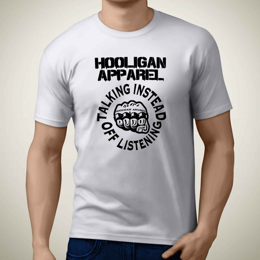 clenched-knuckle-hooligan-talking-to-much-hooligan-apparel-premium-hooligan-art-men-s-t-shirt