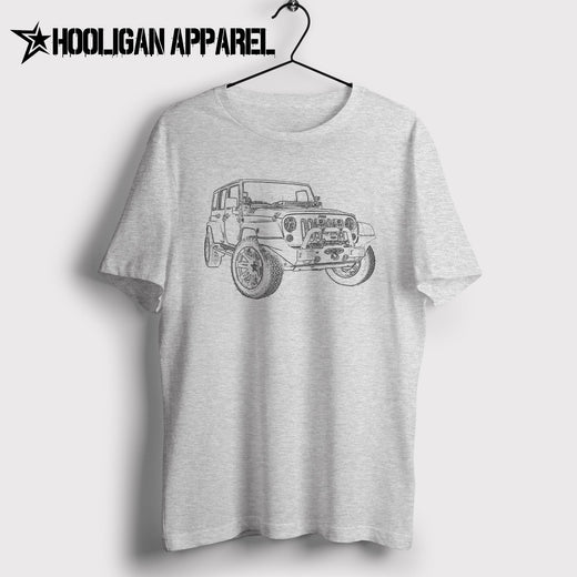 Jeep Wrangler Landy lady 2010 Inspired Car Art Men’s T-Shirt
