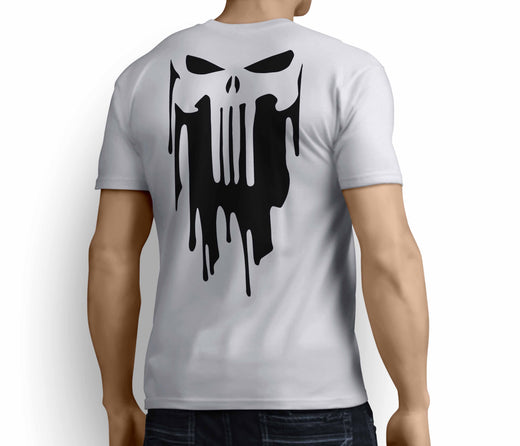 MARVEL / DC INSPIRED FAN ART PUNISHER  BLACK  DESIGN T-SHIRT